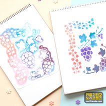 A4사이즈 스텐실 도안 8종, 귀요미