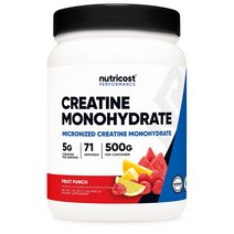뉴트리코스트 크레아틴 모노하이드레이트 파우더 후르츠펀치 5000mg 500g, 1개, 기본