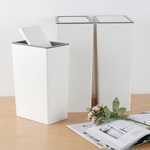 깔끔한 슬림 직사각형 휴지통 냄새 안나는 쓰레기통 다이소 무인양품 휴지통, 슬림라인 휴지통 스윙형(12.7L), 1개