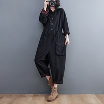 도니와 여성 배기핏 편한점프수트 긴팔점프수트 오베르ZA41