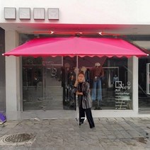 횡단보도파라솔 차양막 스마트 그늘막 초대형 옥상 테라스 신호등, Red 3x2 Four Bone