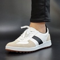 남자 독일군 스파이크리스 골프화 겸용 스니커즈 (2컬러 화이트 블랙) 남자 연습용 골프화