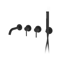 [리델] 4홀 벽매립 샤워 욕조수전 GWS-7019-BK 블랙, 1개