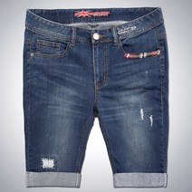 비브레이커스 리페어 데님 스판 5부 청반바지 BS33타입1