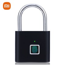 무타공 도어락 서랍 샷시문샤오미-USB 충전식 도어 스마트 지문 자물쇠 빠른 잠금 해제 아연 합금 금속 높, [02] Black
