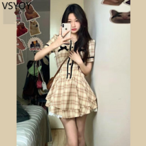 vsyoy 빈티지 칼라 드레스 2023 새로운 여성의 꽉 허리 드레스