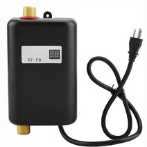 전기순간온수기 미니 LCD 디스플레이 전기 순간 온수기 3000W 탱크리스 욕실 주방 세척용, 03 Black_02 Eu 플러그