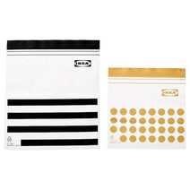 이케아 이스타드 지퍼백 블랙옐로 60P 1L(18x19cm)+0.4L, 단품