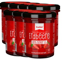 슈카 Xucker Strawberry jam 독일 로우슈가 딸기 스프레드 잼 220g, 7팩