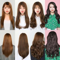 S사이즈(똑딱이2개) 여자 헤어 피스 붙임머리 똑딱이 머리숱 보충 가발 4가지 스타일 선택!, 스트레이트, 내츄럴 브라운