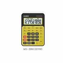 전자계산기 카시오계산기 칼라계산기 사무용계산기 MS-20NC, 1개, 카시오MS-20NC BYW 블랙X옐로우