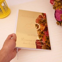 다양한 스타일 맞춤형 웨딩 서명 게스트북 골드실버 미러 커버 빈 흰색 페이지 파티 장식, Silver Mirror Cover, X017