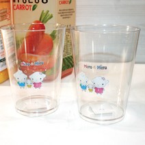 썬더 메로 완전투명 전사컵 2P 플라스틱컵 음료수컵 양치컵 물컵 파티컵, 랜덤