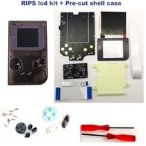 디붐 디투 픽셀 블루투스 스피커레스트로 픽셀 슈퍼 OSD 버전 RIPS LCD 고휘도 백라이트 키트 게임보이 DM, 04 Clear black