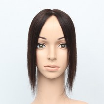 [C2007] 인모 100% 불파트 가르마형 긴머리 정수리 부분가발, 자연갈색(8cmx12cm/30cm), 1개