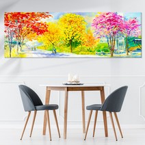 재산운 풍경 심리치료 인테리어 와이드 액자, 13 수채화 거리, 와이드 30호 90x30+꼭꼬핀 사은품