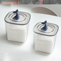 1+1 아크릴 면봉 케이스 화장솜 보관 통 돌고래 북극곰 트리, 1+1 면봉통 (돌고래+돌고래) EP-1335