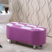 벤치형소파 등받이없는쇼파 거실 2인 2인용쇼파 좌식 등받이없는 벤치 패브릭스툴 쇼파 인조, 80cm 퍼플 화이트체크