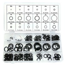 225pcs 고무 O 링 구색 세트 유압 배관 가스켓 씰 키트, 하나, 검은 색