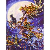 5d다이아몬드화 이형드릴 이형드릴 할로윈 데이 해골 수정 다이아몬드 다이아몬드 수 호박 콤비 장식 그림 DIY 5D캔버스 원형 보석십자수 보석 비즈 십자수 30*40CM 십자수, 1, 8057액자 없음