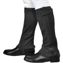 클라우스 승마 라이딩 하프 챕스 블랙 스웨이드 경량 라이트 타입 KA, 블랙 + S