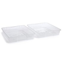Rubbermaid Cleverstore 투명 30쿼트/7.5갤런 쌓을 수 있는 플라스틱 보관 용기 6개 팩 내구성 있는 래칭 투명 뚜껑 눈에 띄는 보관 옷장 세탁 및 주, Trays for 71 Qt - 2 Pack