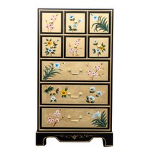 금박 고가구 거실장 장식장 왕실 은박 나비장 복고풍, 높이 53x35x110 완제품