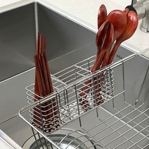 물빠짐 걸이형 수저통 조리도구통 사각 수저집 걸이 설거지 304 스텐, 2개