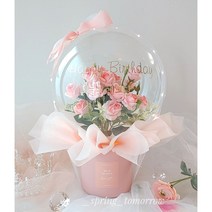 [내일도 봄] 자나장미 꽃풍선 레터링 결혼 여친생일 출산 화이트데이 승진 임신 축하 프로포즈 시댁 아내 결혼기념일, led조명, 티아라, 레드