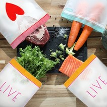 다회용 신선식품전용 지퍼백 3배신선 항아리기능을 닮은 숨쉬는 특허 지퍼백, 01 신선식품용 특허 지퍼백 10매
