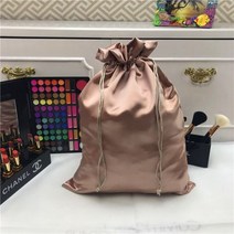 럭셔리 새틴 헤어 가방 실크 Drawstring 파우치 포장 보석 화장품 파티 선물 스토리지 천을 재사용 가능한 향 주머니 인쇄 로고