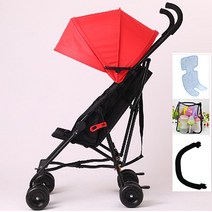 초경랑 접이식 기내용 유모차 유모카 기내반입 유아동반 여행, 강화형(레드)+펜스