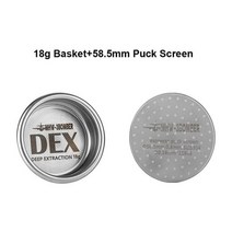 업소용 프로젝터 DEX 정밀 58.5mm 에스프레소 커피 필터 바구니 18g 20g 퍽 스크린 58mm 포터필터 홈 바리스타 액세서리, [06] 18g and Puck Screen