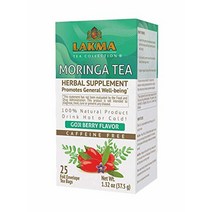 HYLEYS Tea 락마 웰니스 슈퍼 클렌즈 티 아사이 베리 맛 - 25 티백 논 Gmo 글루텐 프리 유제품 무설탕 및 100% 천연 디카페인 37.5g, Moringa Oleifera Tea with Goji
