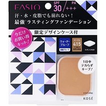 일본직발송 6. KOSE_FASIO FASIO (파시오) 래스팅 파운데이션 WP 키트 3 415 오클 약간 어두운 자연 피부, One Size, 415 오클 약간 어두운 자연스러