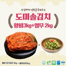 eTV 도미솔 김치 2종 세트5kg (왕비포기3kg열무2kg), 1