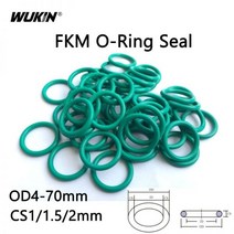 호환 가스켓 기계 부품 오링 20PCS 녹색 FKM O-링 불소 고무 씰링 링 연료 와셔 내열성 씰 OD 4-70mm CS 1/1.5/2mm, OD 70 x CS 2mm