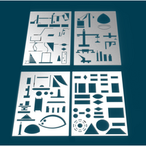 건설안전기술사용 토목시공기술사용 모양자 모형자 만능자, 종류5(토목), 1개