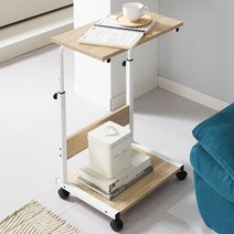 키모 심플 가로 높이조절 사이드테이블, 오크