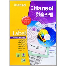 한솔라벨 A4라벨지 100매 물류관리용 분류표기용 우편발송용 바코드용, A4, HL-4101 (1칸)