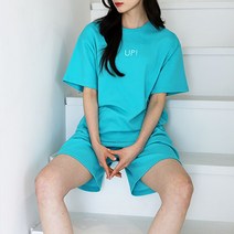 순이들 여성 여름 허리업 반팔 반바지 트레이닝세트