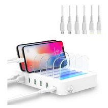 Soopii 6포트 LED 고속 멀티충전기 CS60, 혼합색상, 1개