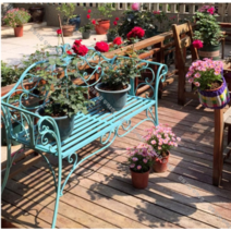 엔틱 야외 정원 벤치의자 카페 테라스 철제 의자, D.푸른 색