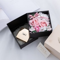 이지플 비누꽃 선물 2단 꽃상자, 핑크