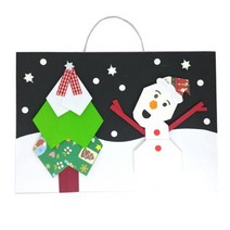 [종이종이]종이접기패키지 눈사람 트리 겨울풍경 만들기세트, 1인용