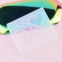 단면 하트세트 실리콘 몰드 화이트(5개)UV 레진 레진공예 미니어쳐, 단면 하트세트 실리콘 몰드 화이트(5개)