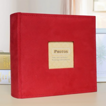 키밍 대용량 포켓앨범 15.24cm 200장 수납 벨벳 사진첩 H1210, 레드