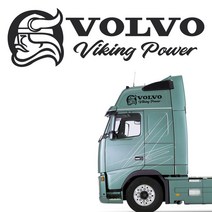 볼보 트럭 차량용스티커 바이킹파워, 운전석, 90cm, 블랙무광, 1개