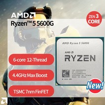 AMD Ryzen 라이젠 5 5600G R5 3.9GHz 6 코어 12 스레드 65W CPU 프로세서 L3 = 16M 100-000000252 소켓 AM4 팬 미 신제품