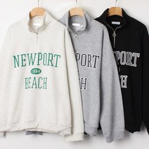 212N732S 여성의류 빅사이즈 맨투맨 뉴포트 반집업